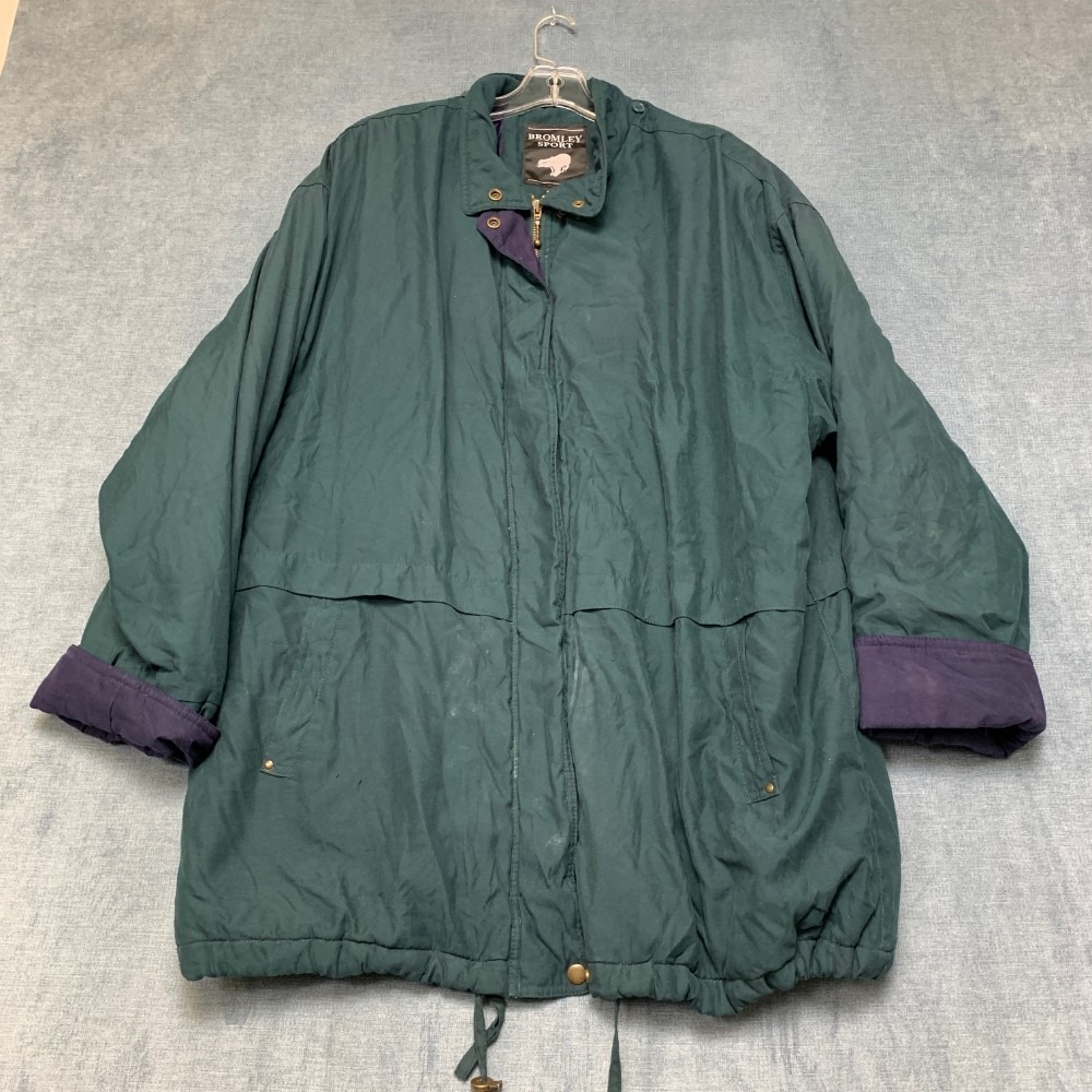 Vintage Bromley Sport Parka Jacket Mens XL Green Full Zip Winter Outdoor